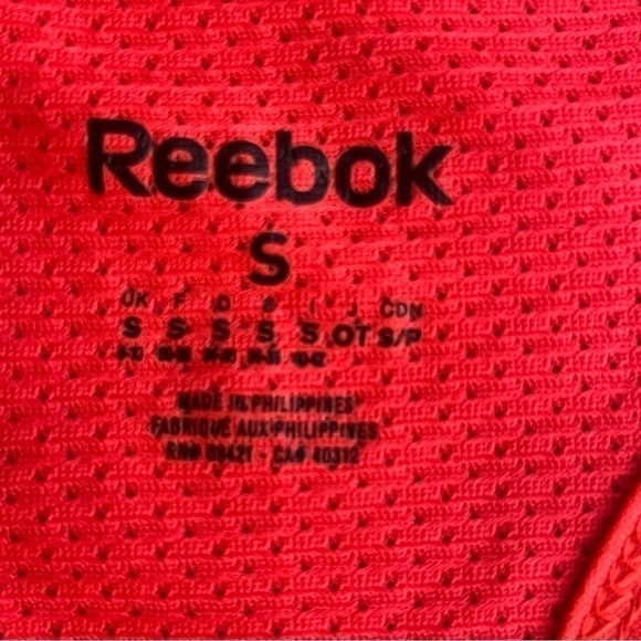 REEBOK racerback tank neon orange mesh insert on back branded size S - Picture 7 of 11